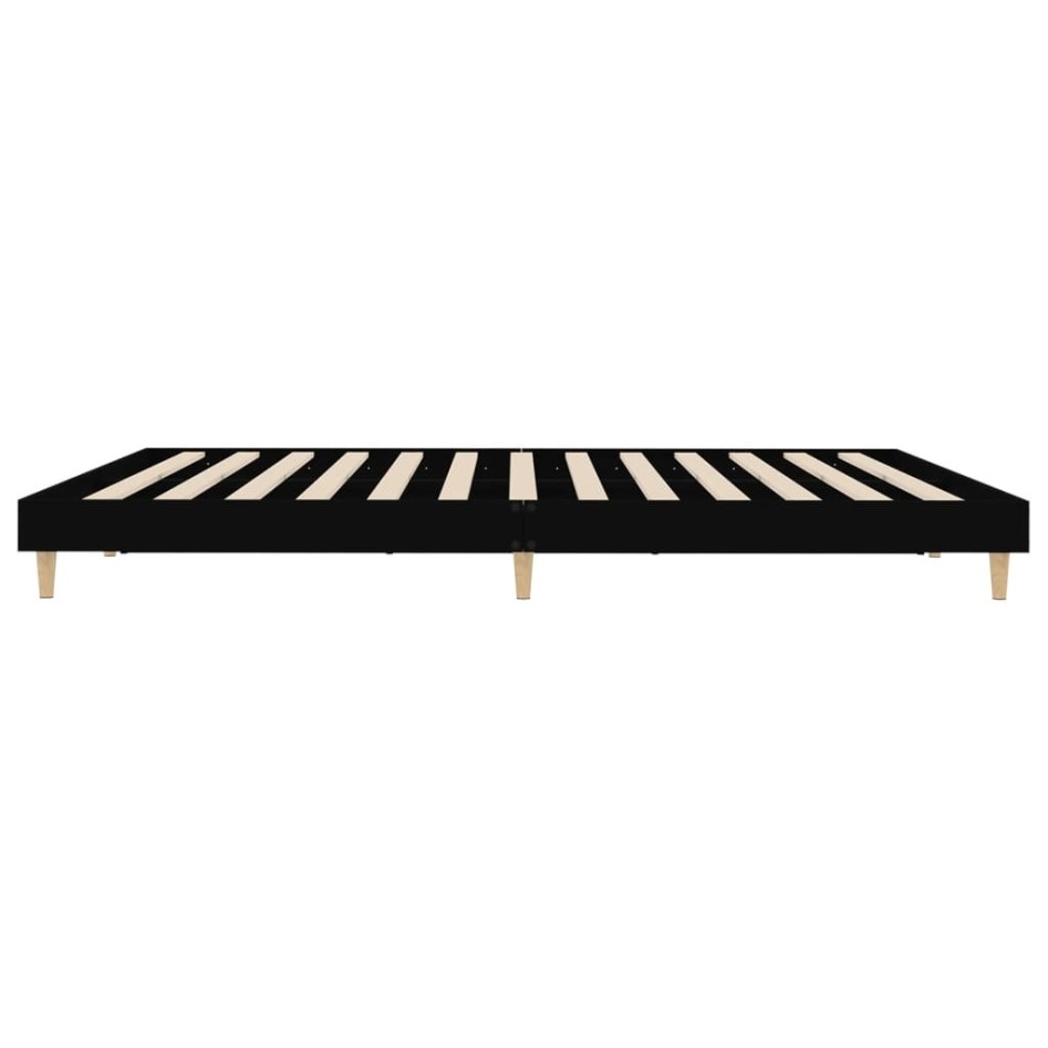 Estructura de cama madera contrachapada negra 150x200