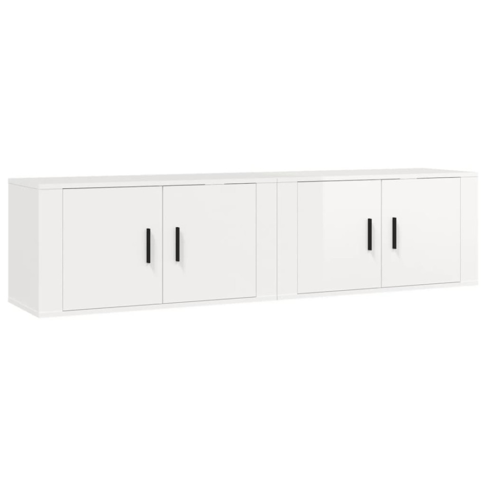 Muebles para TV de pared 2 uds blanco brillante 80x34,5x40