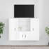 Set de muebles de TV 3 pzas madera contrachapada blanco