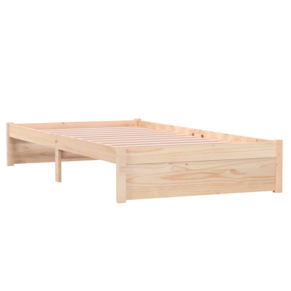 Estructura de cama madera maciza blanca 100x200