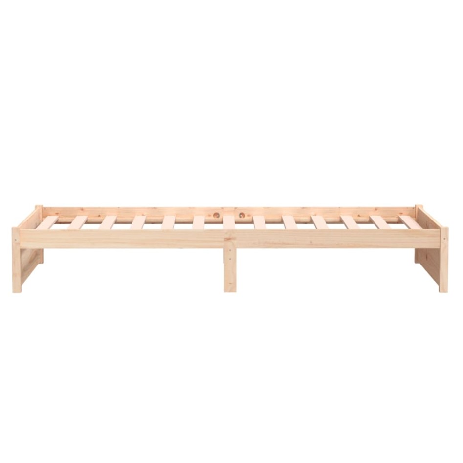 Estructura de cama madera maciza blanca 100x200