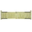 Puertas de valla madera de pino impregnada 300x75 cm 2 uds