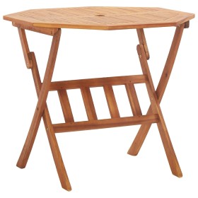 Mesa plegable de jardín de madera maciza de acacia 90x75