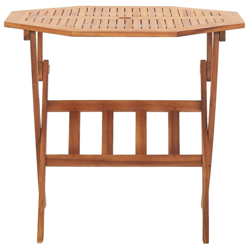 Mesa plegable de jardín de madera maciza de acacia 90x75