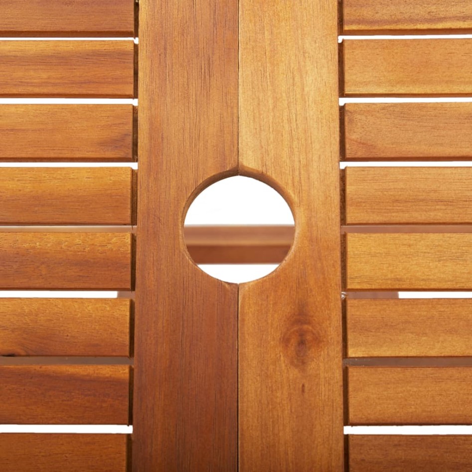 Mesa plegable de jardín de madera maciza de acacia 90x75