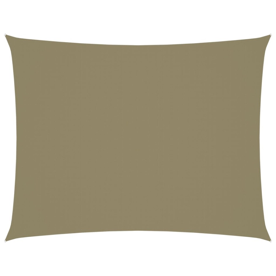 Toldo de vela rectangular tela Oxford beige 6x7