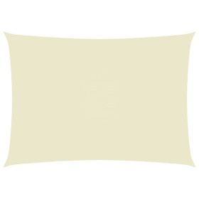 Toldo de vela rectangular tela Oxford color crema 6x8