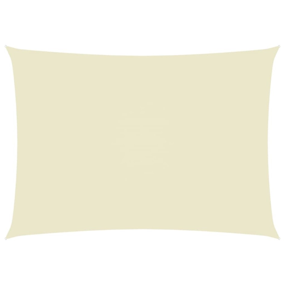 Toldo de vela rectangular tela Oxford color crema 6x8