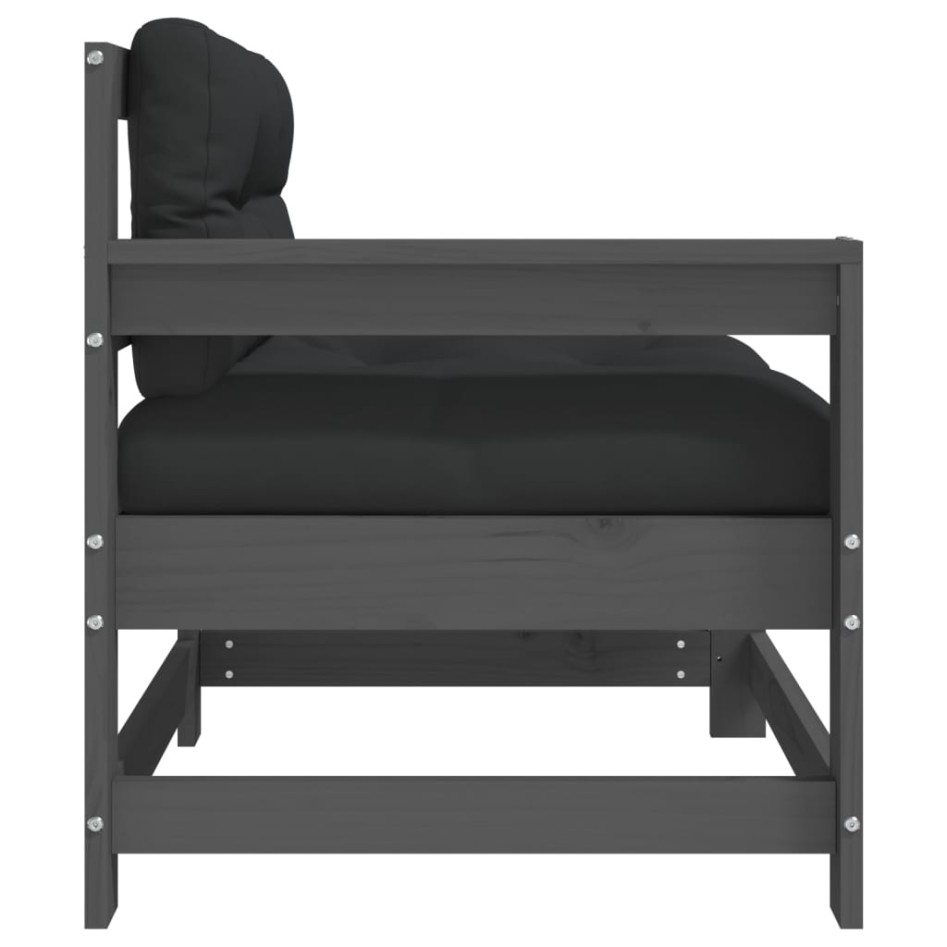 Sillón de jardín con cojines madera maciza de pino