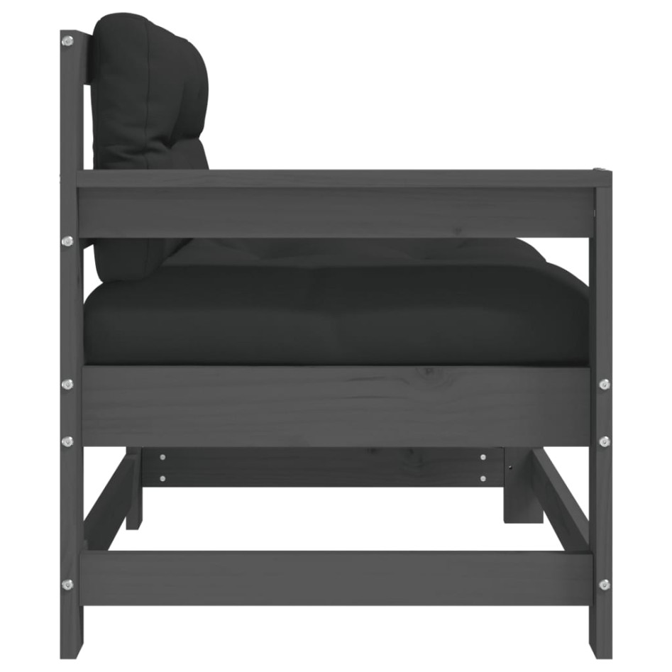 Sillones de jardín con cojines 2 uds madera maciza de pino