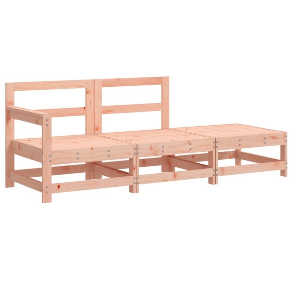 Juego de sofás de jardín 3 pzas y cojines madera abeto