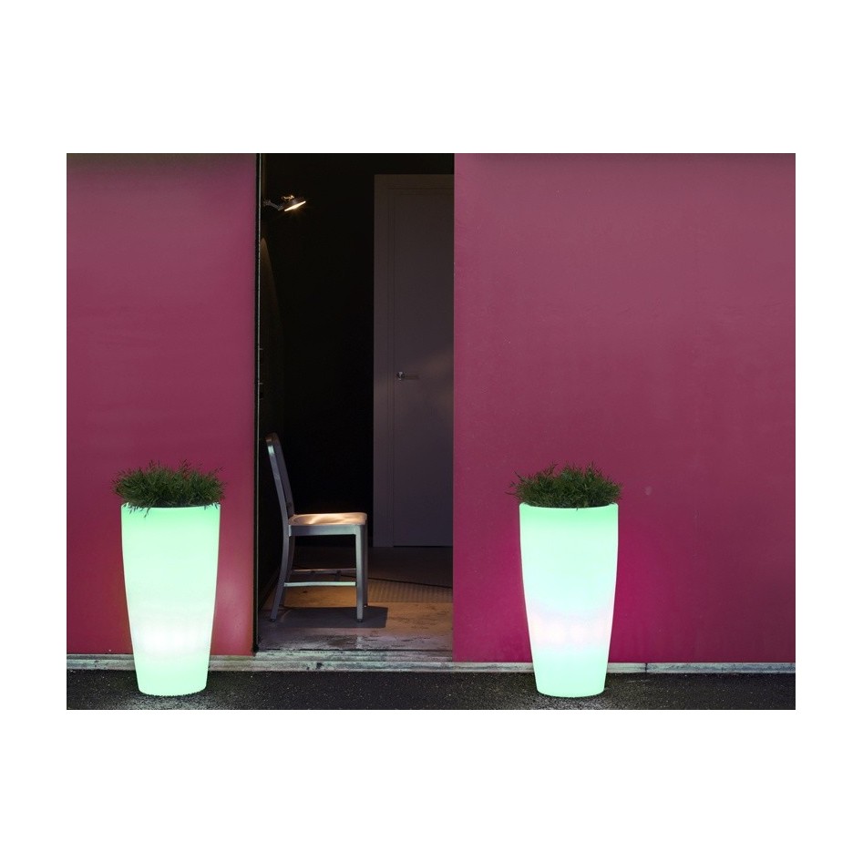 macetero iluminado Bambú