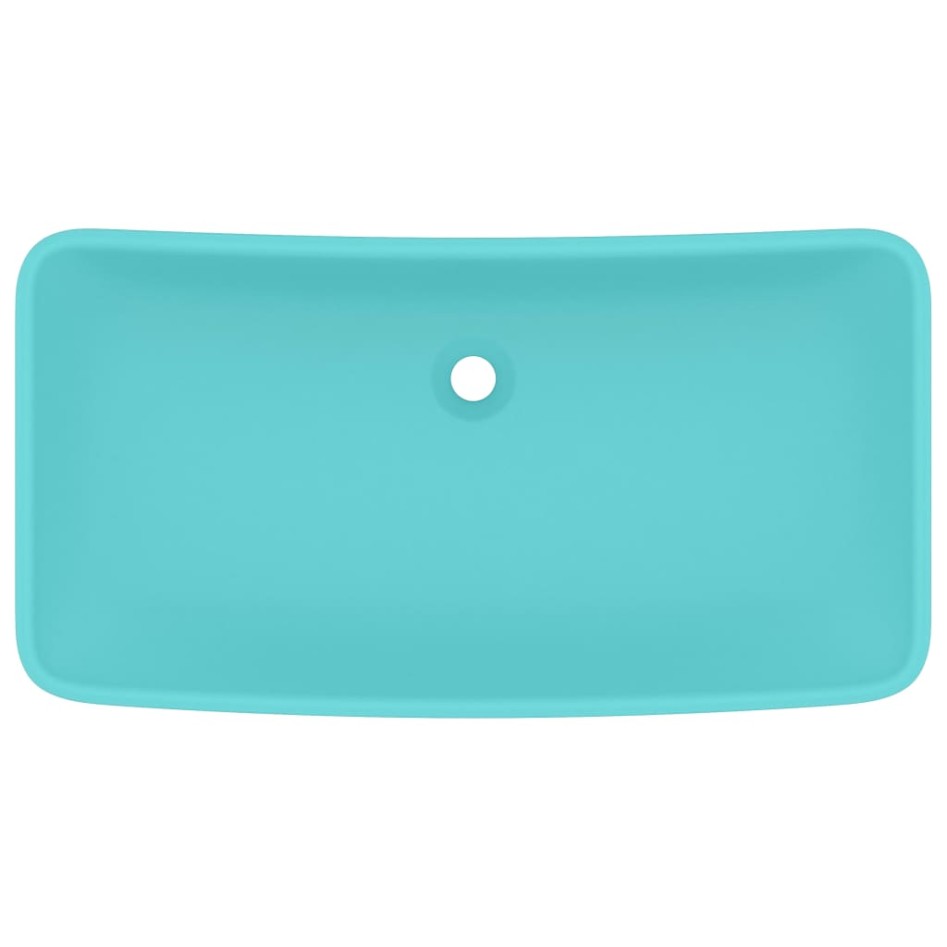Lavabo  rectangular de lujo cerámica verde claro mate 71x38