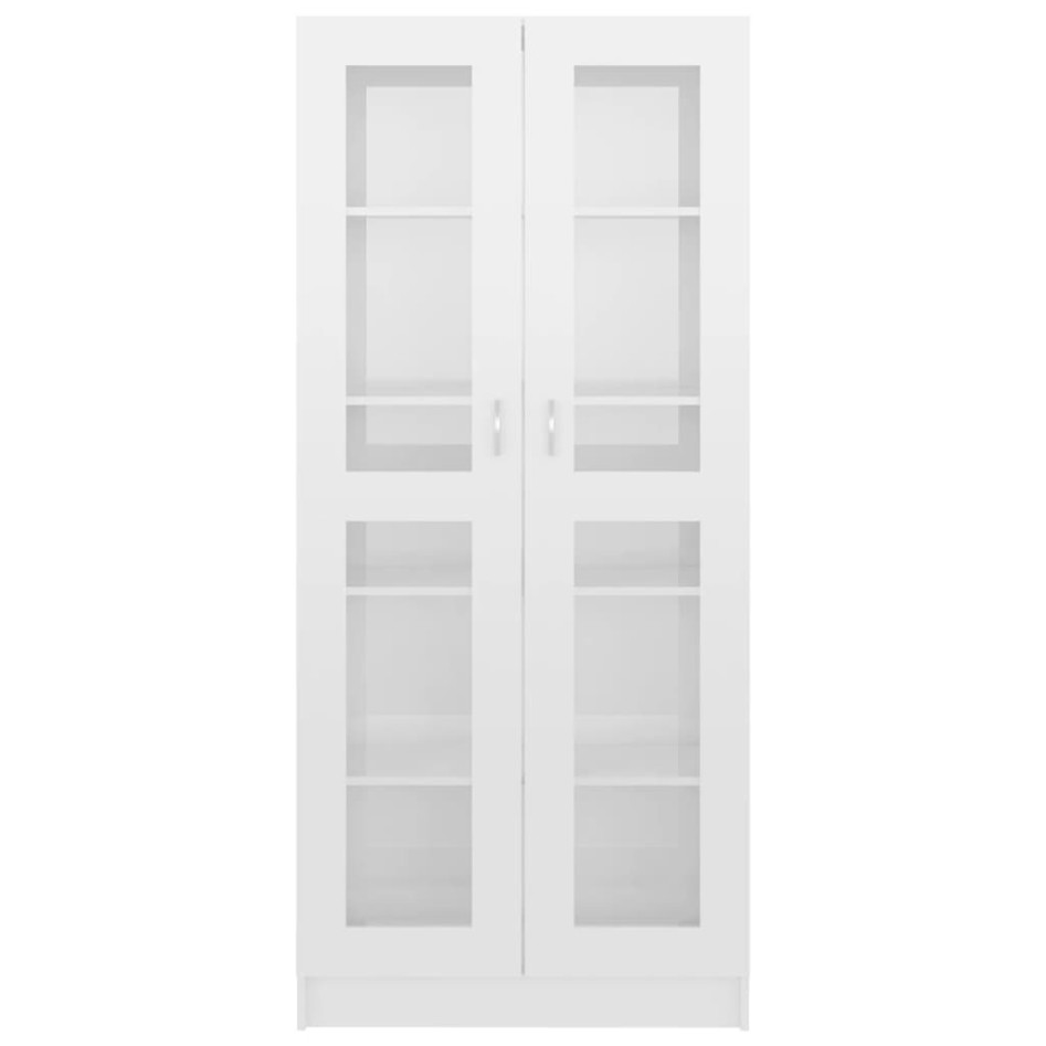 Vitrina de madera contrachapada blanco brillo