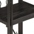 Estantería de 3 niveles madera maciza de mango negro