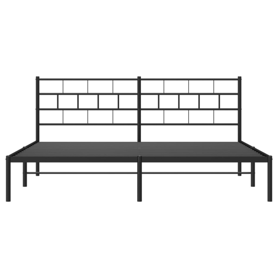 Estructura de cama con cabecero metal negro 183x213