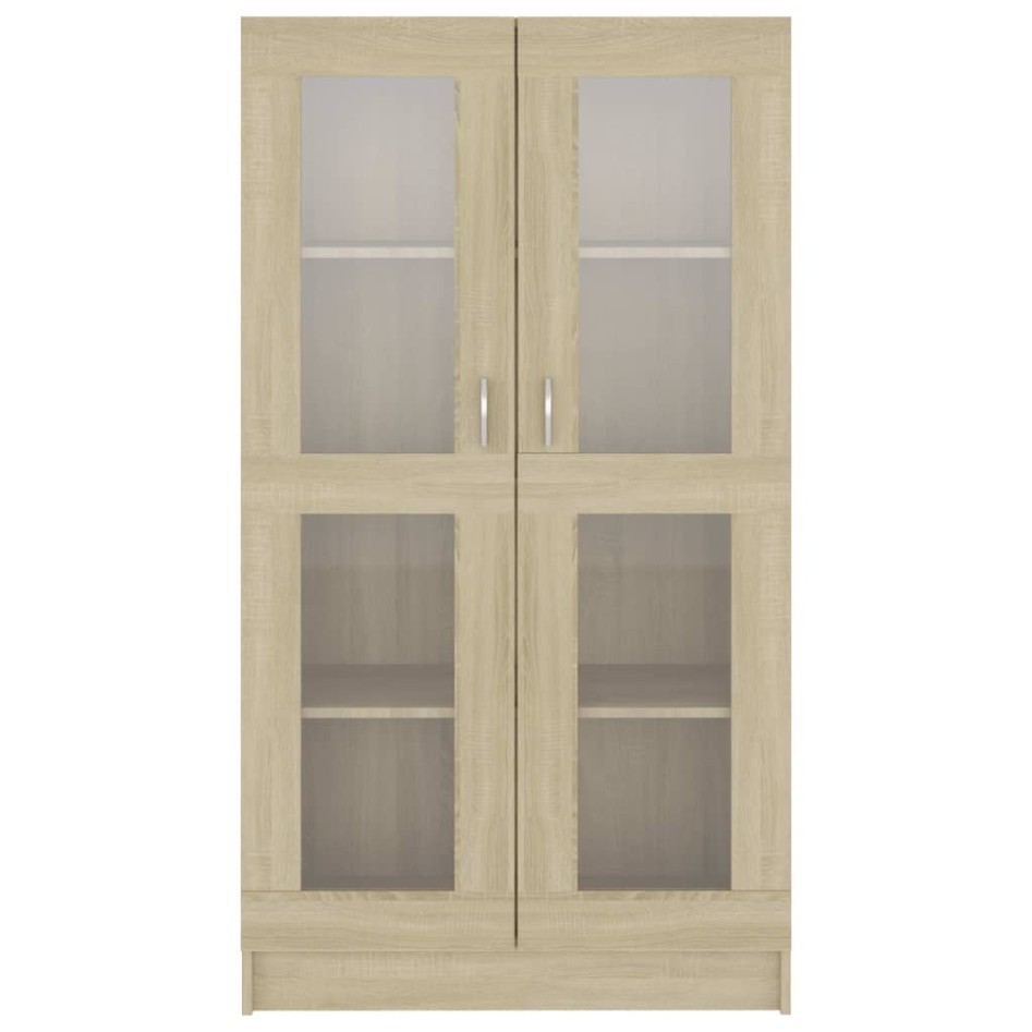 Vitrina de madera contrachapada color roble 82,5x30,5x150