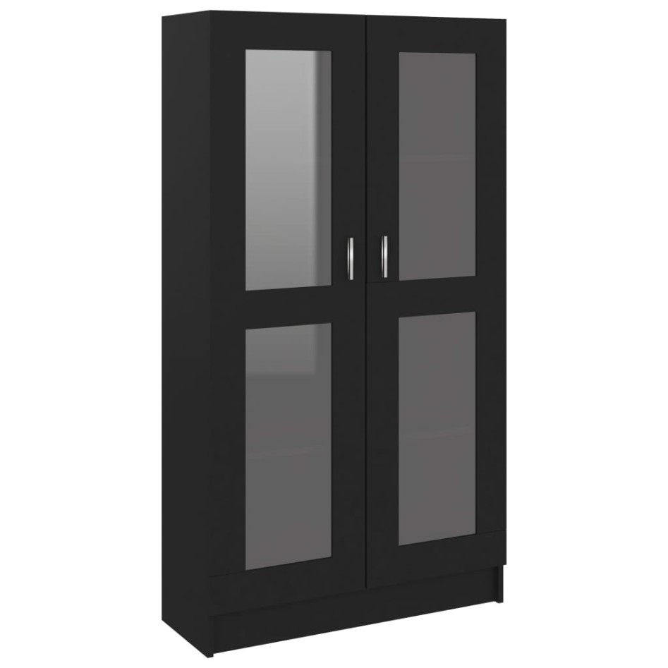 Vitrina de madera contrachapada negro 82,5x30,5x150