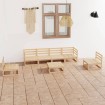 Juego de muebles de jardín 7 piezas madera maciza de pino