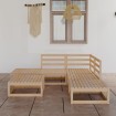 Juego de muebles de jardín 6 piezas madera maciza de pino