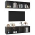 Muebles de salón de pared 2 uds madera ingeniería gris