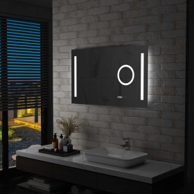 Espejo de pared de baño con LED y sensor táctil 100x60