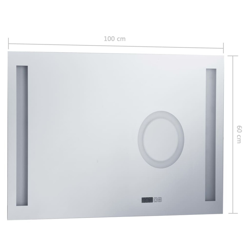 Espejo de pared de baño con LED y sensor táctil 100x60