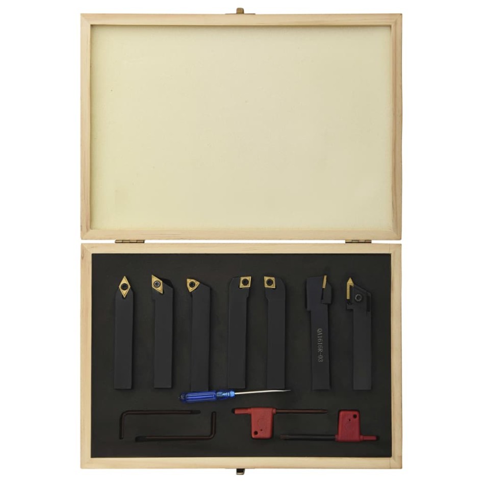 Set de herramientas de torneado indexable 12 pzas 16x16mm