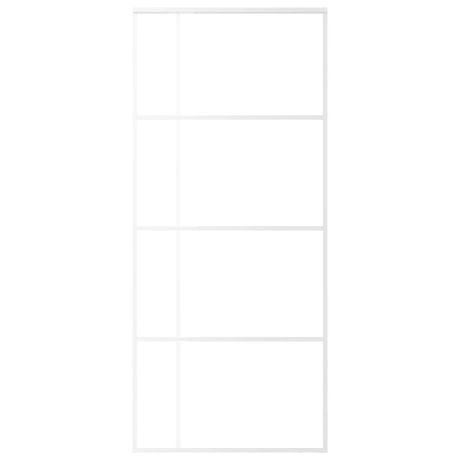 Puerta corredera ESG vidrio y aluminio blanca 90x205