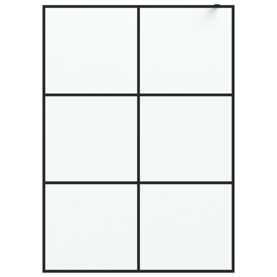 Mampara de ducha vidrio ESG esmerilado negro 140x195