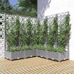 Jardinera con enrejado PP gris claro 120x120x121,5 cm