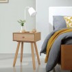 Mesitas de noche 2 uds madera maciza de pino marrón 40x30x61cm