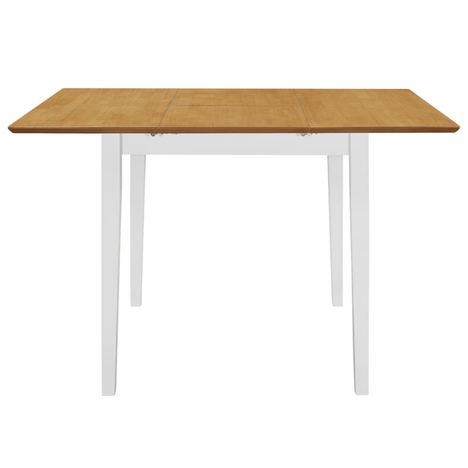 Mesa de comedor extensible blanca (80-120)x80x74 cm
