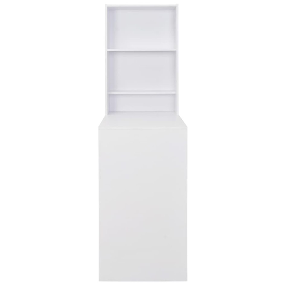 Mesa de bar con estantería blanca 115x59x200