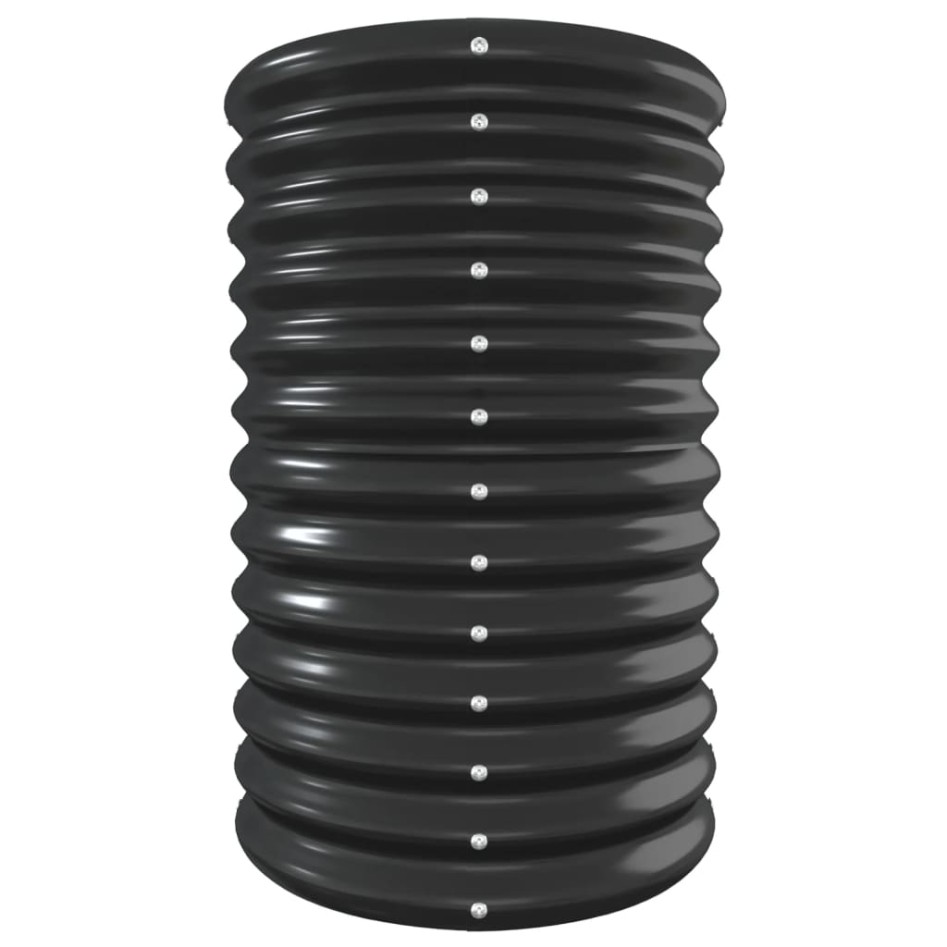 Jardinera arriate acero recubierto polvo antracita 332x40x68