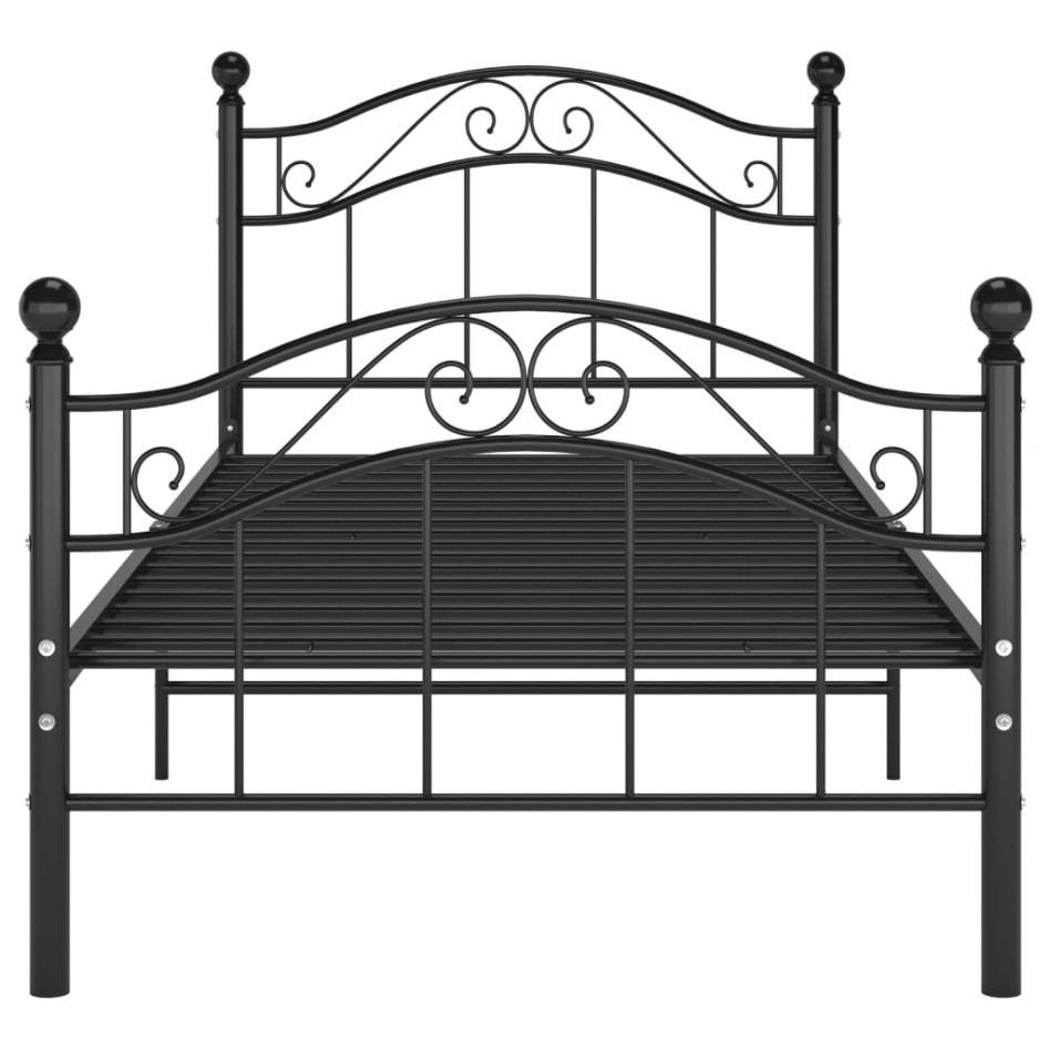 Estructura de cama de metal negro 100x200