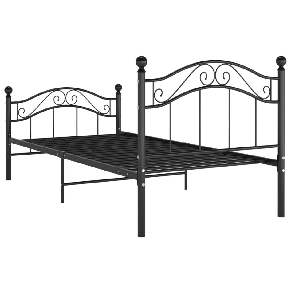 Estructura de cama de metal negro 100x200
