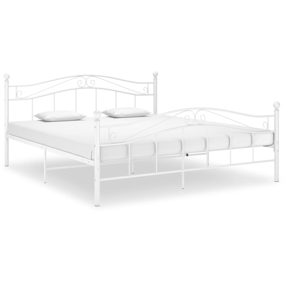 Estructura de cama de metal blanco 180x200