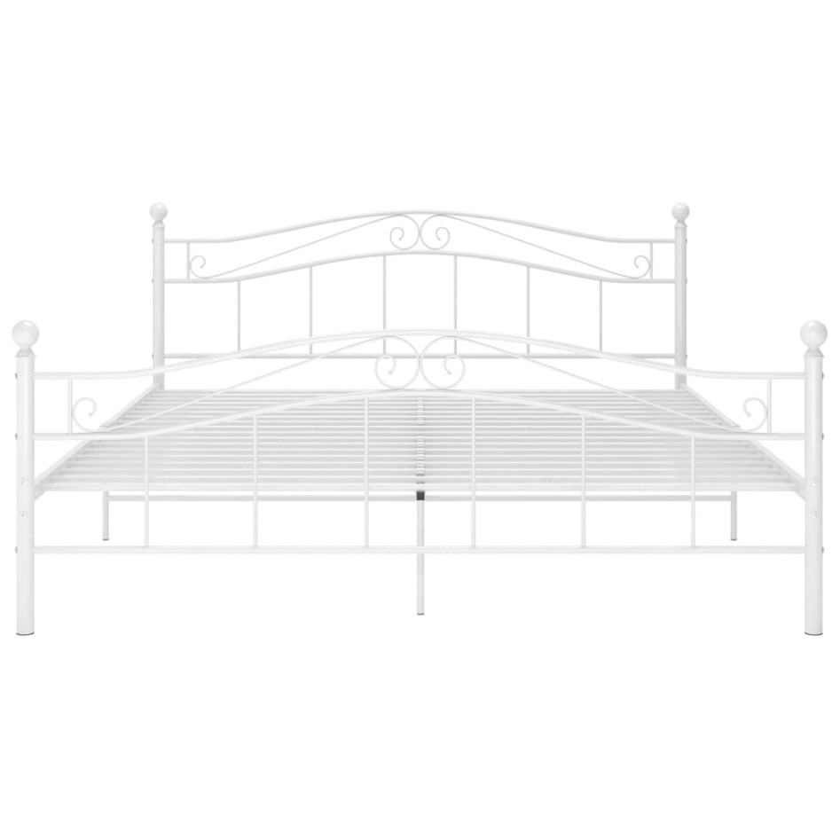 Estructura de cama de metal blanco 180x200