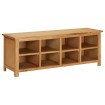 Mueble zapatero de madera maciza de roble 114x37x45 cm