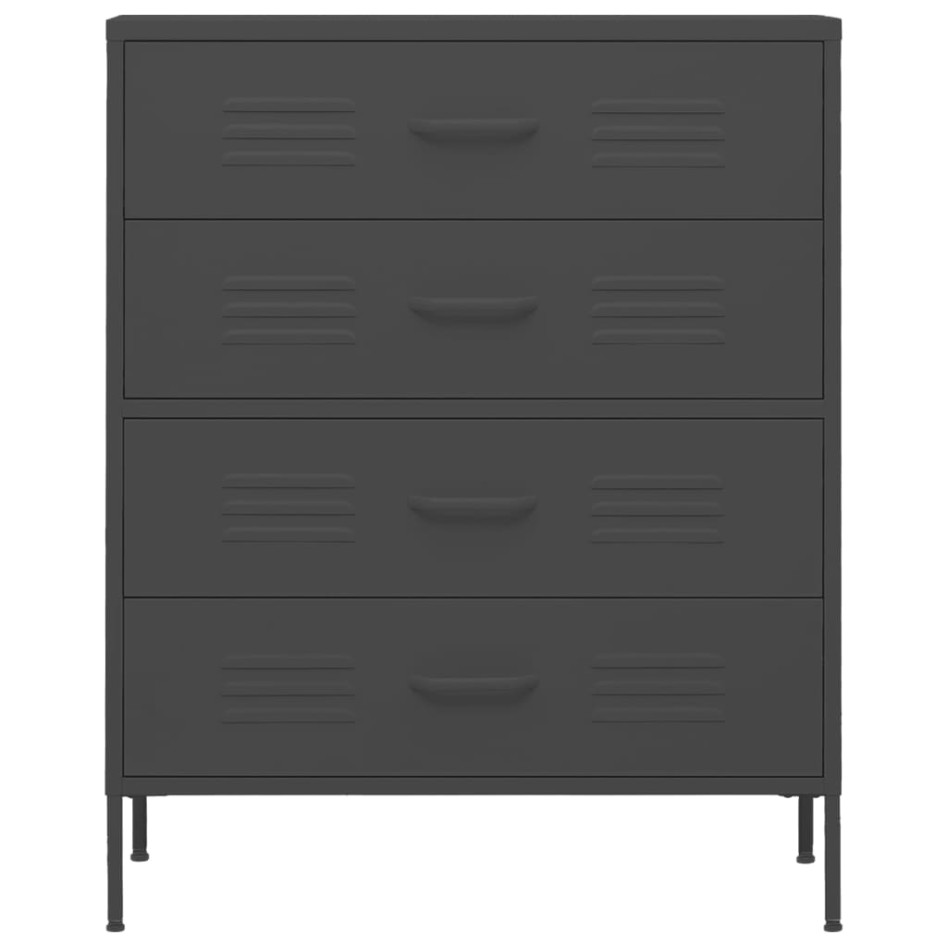 Armario de cajones de acero gris antracita 80x35x101,5