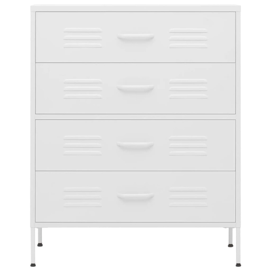 Armario de cajones de acero blanco 80x35x101,5