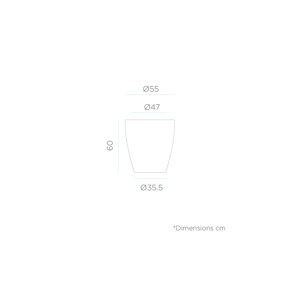 Macetero de líneas redondas, modelo Violeta 40
