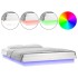Estructura de cama con LEDs madera maciza blanca 150x200