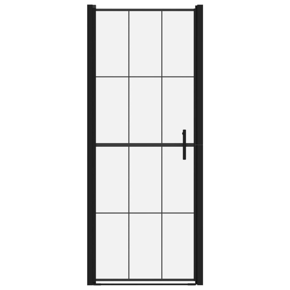 Puerta de ducha de vidrio templado negro 81x195