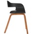 Silla de comedor de madera curvada y cuero