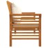 Banco de jardín cojines blanco crema madera maciza de