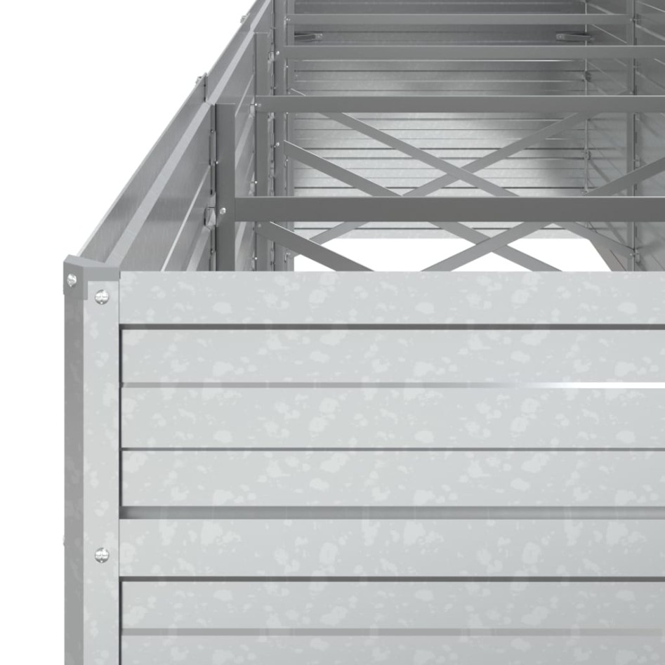 Arriate de acero galvanizado plateado 400x80x77