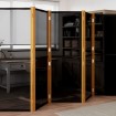 Biombo divisor de 5 paneles negro 350x180 cm