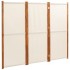 Biombo divisor de 3 paneles blanco crema 210x180